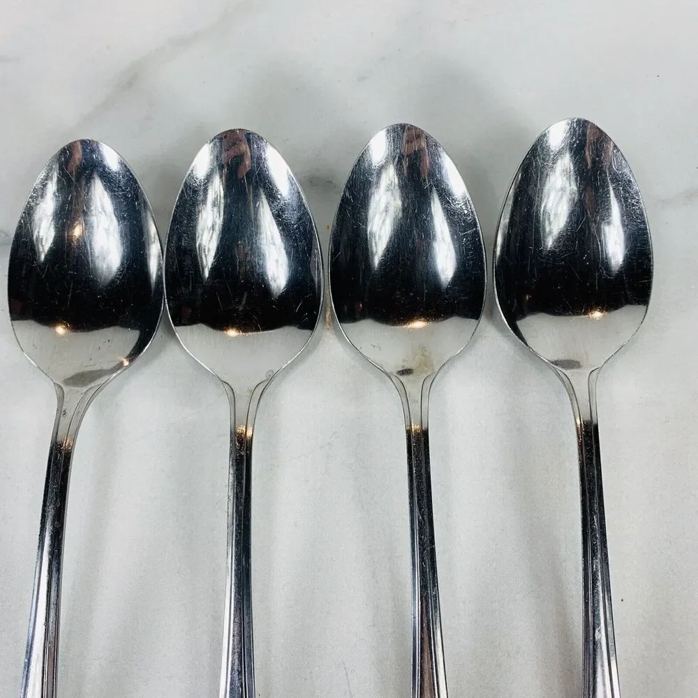 4 x Towle CHESTNUT HILL Serving Spoon Supreme Cutlery Stainless Japan Silverware